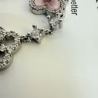 合金玻璃手链 9569号38605时尚闪粉色镶嵌设计小众几何型质感手链