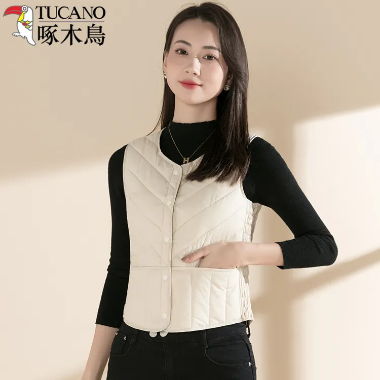 啄木鸟品牌马甲女2025新款秋冬轻薄内穿贴身保暖背心内胆马夹