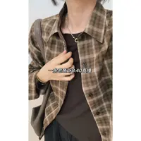 R 秋季全棉格子衬衫女 韩版宽松百搭外套