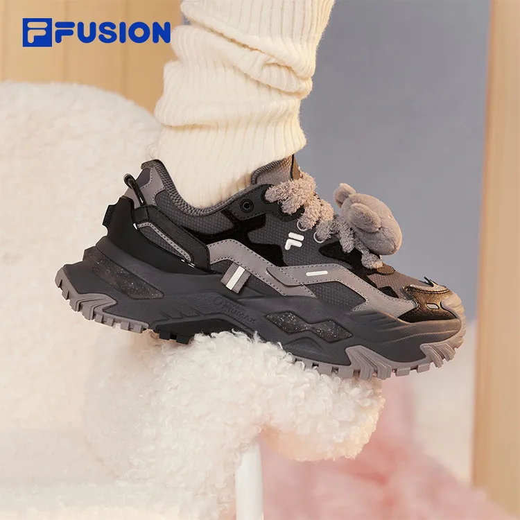 FILAfusion斐乐女鞋硬糖鞋厚底增高老爹鞋户外潮流毛绒T12W441005