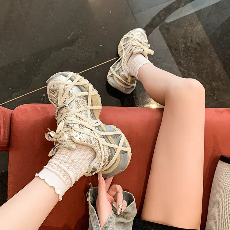 老爹鞋女2025新款脏脏小脏鞋运动鞋松糕厚底绑带蜘蛛侠休闲鞋跑鞋