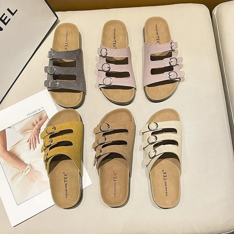 复古勃肯鞋女2025年春夏季新款休闲拖鞋软底一脚蹬水钻博肯凉拖鞋