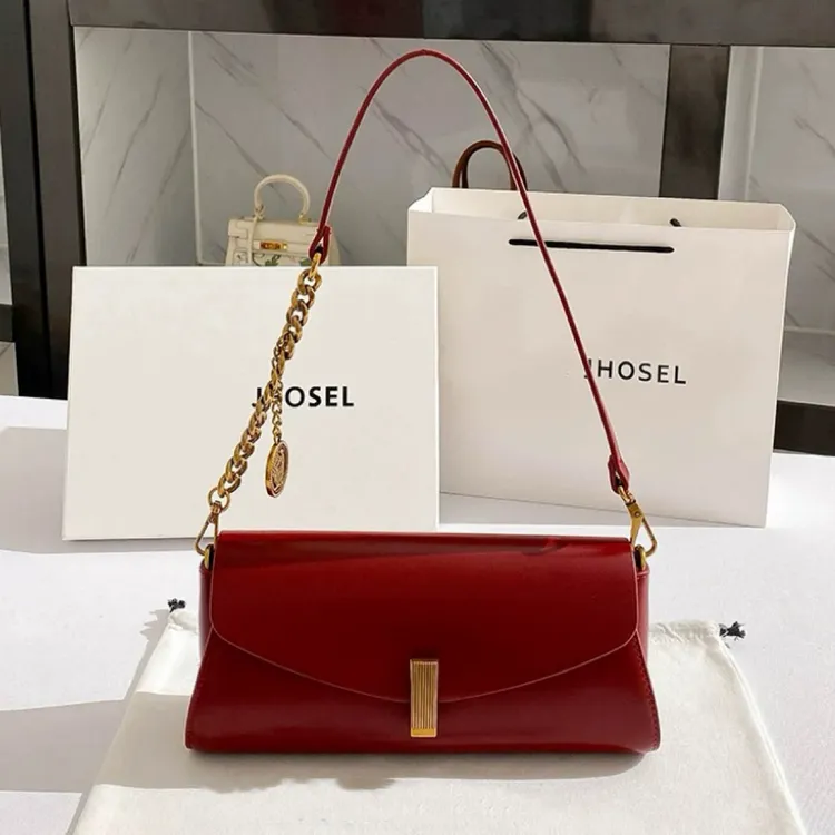 2025新款斜挎包复古小包包腋下包时尚红色女士洋气气质（H292）