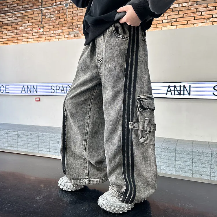 男童牛仔裤春秋款2025新款中大儿童春装休闲裤男孩春季工装裤子潮