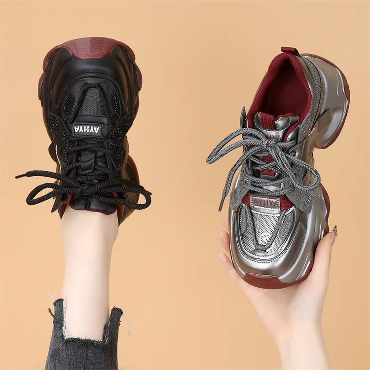 【专柜版本】松糕厚底老爹鞋女2025年新款秋季洋气水钻爆款休闲鞋