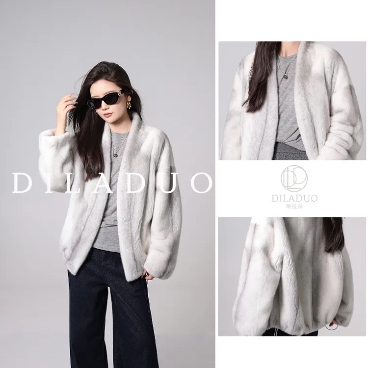 【锦一】貂皮大衣海宁皮草帕斯条水貂中长水貂皮草100%真貂毛外套