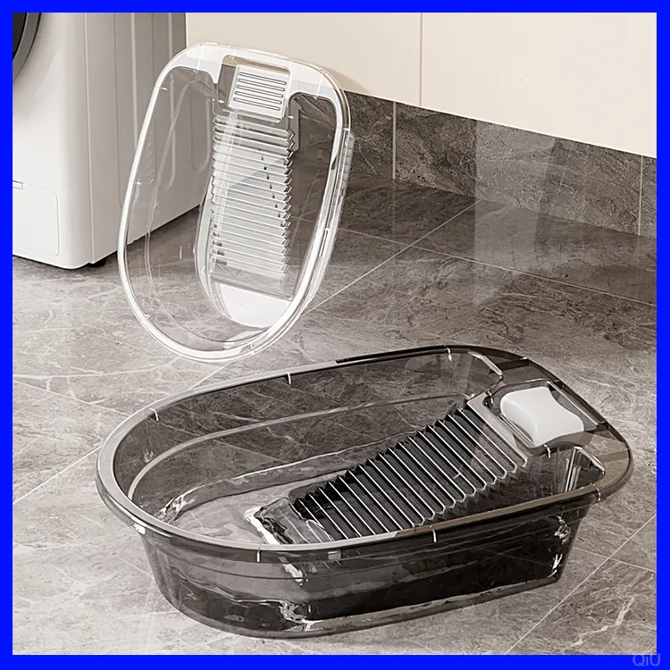 多功能带搓衣板大号洗衣盆塑料盆洗衣桶加厚家用耐用大盆一体式盆