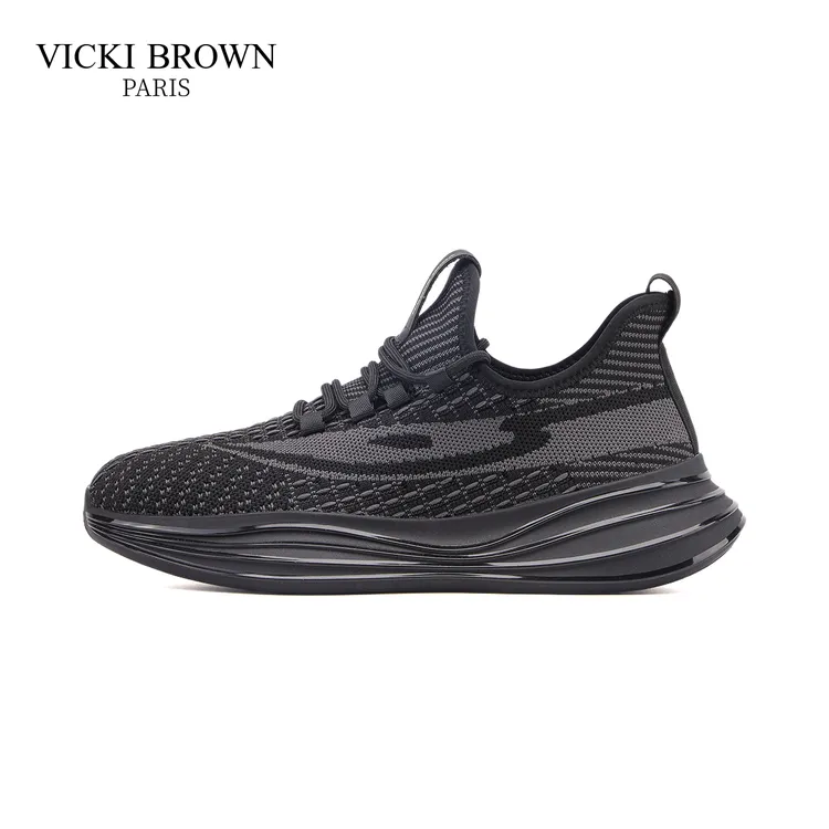 VICKI BROWN夏季透气男鞋飞织网面鞋 舒适轻便百搭软底运动休闲鞋