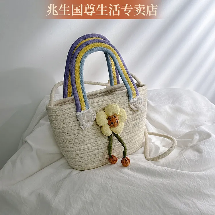 藤编包女百搭新款网红编织包小清新时尚小包夏天海边沙滩包手提袋