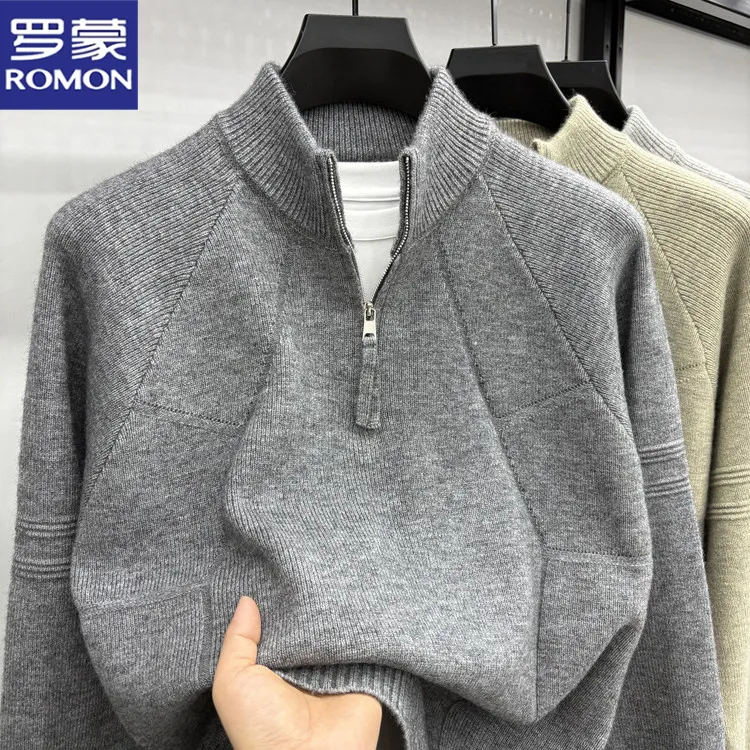 罗蒙2025新款爆款男士秋冬款毛衣针织加厚毛线衣男款外穿美式外套