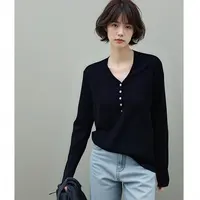 胸100-160长64V领显瘦单排扣长袖内搭外穿针织上衣 2209