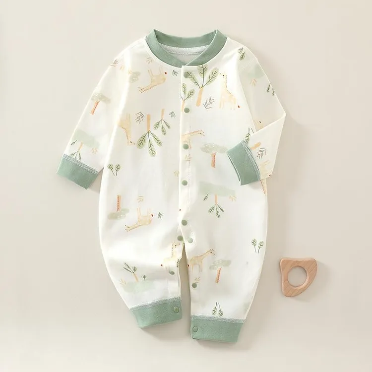 FAVMARTHA婴儿衣服春秋连体衣时尚打底内衣爬服新生儿睡衣长袖男