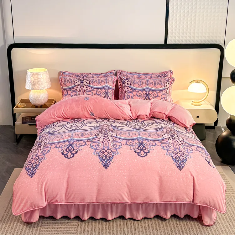 【专属】新款正品牛奶绒四件套加绒加厚防静电床裙双面绒家居风