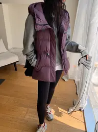 90白鸭绒抽绳收腰羽绒马甲HY-805