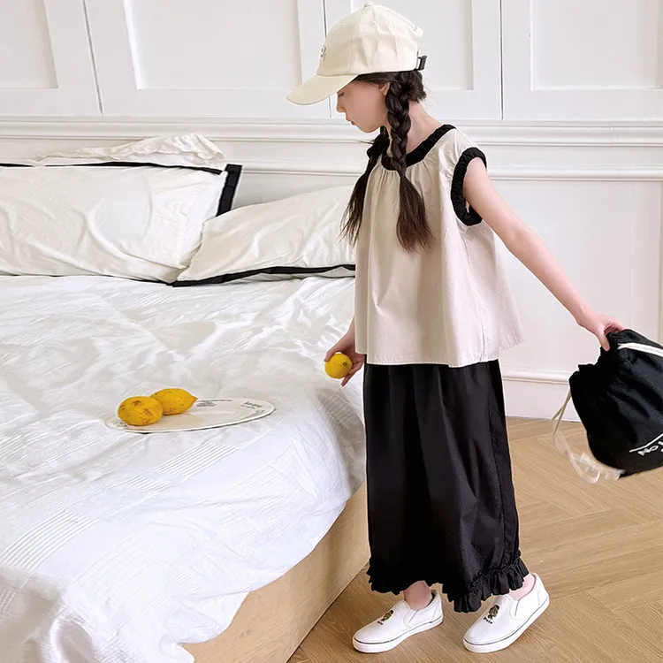 简约潮牌店铺儿童服装2025年新款衣服女童装夏装套装6-12岁高级感