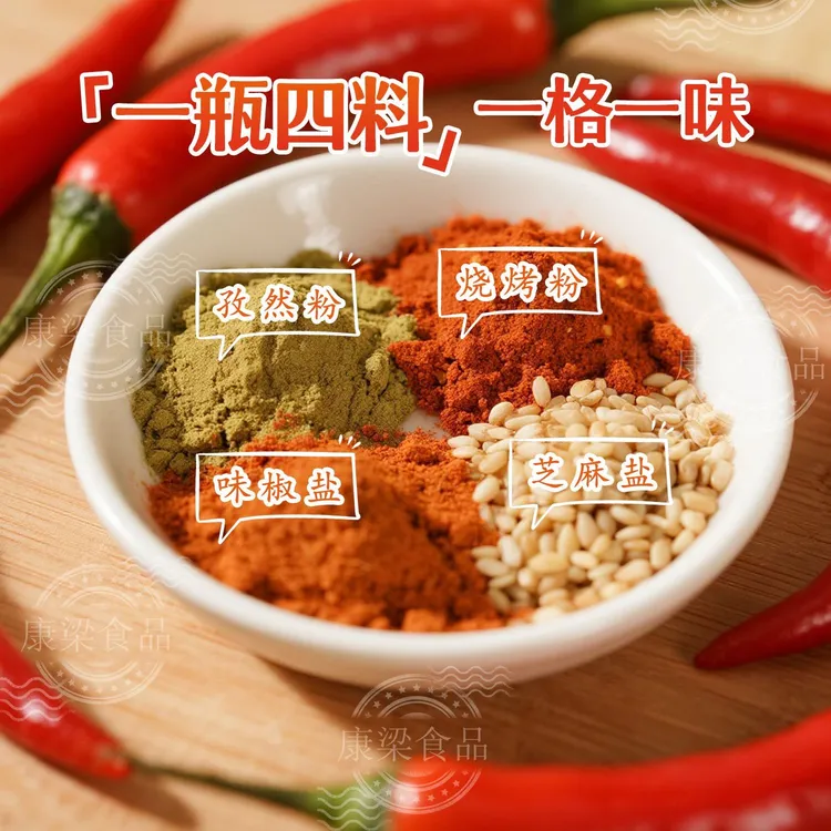 绿环烧烤料四合一秘制撒料组合含孜然芝麻椒盐烤肉家用调味料66g