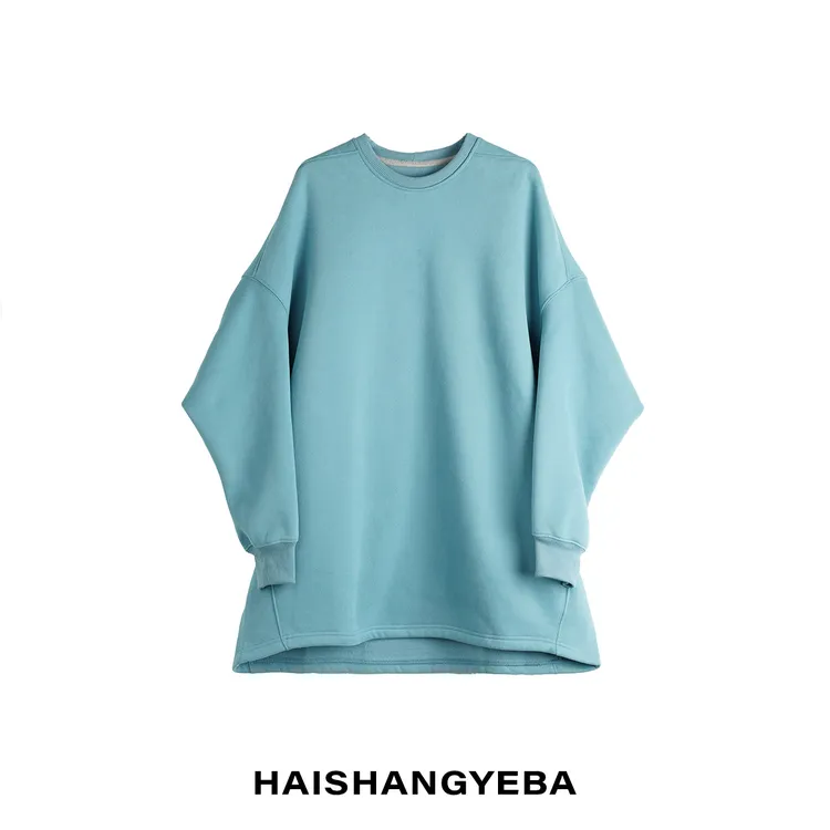 【海上叶爸】新款2025秋冬百搭棉圆领宽松大版休闲纯色卫衣