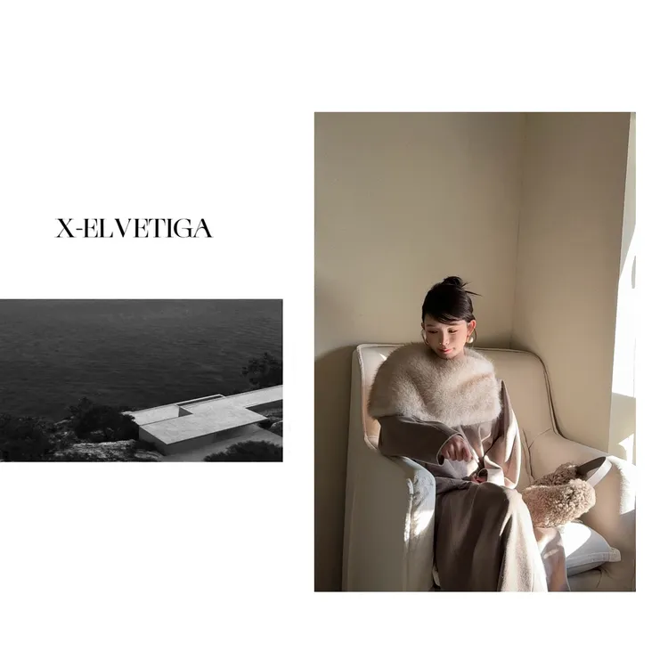 【美姐X-ELVETIGA】毛领披肩/冬季时尚百搭显贵保暖时髦毛领披肩