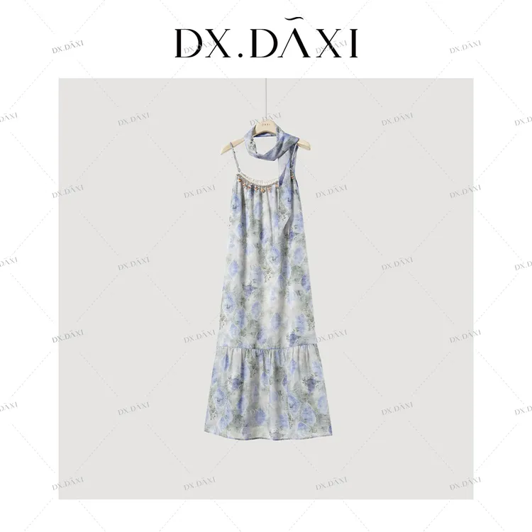 代大喜【椰林海风】连衣裙女款爆款2025新款裙子气质吊带裙百搭长裙