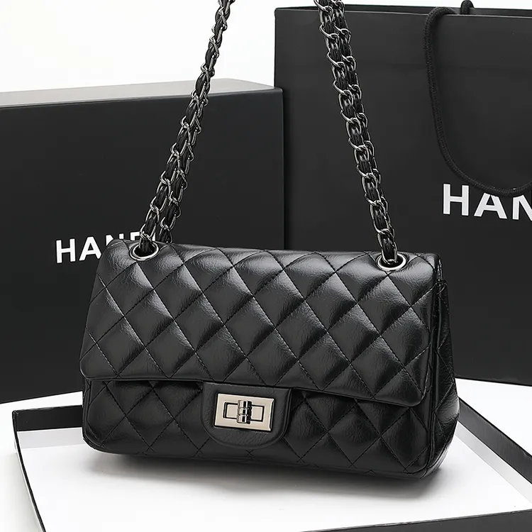 小香风菱格链条包经典CF腋下包高级感真皮女包时尚百搭单肩斜挎包