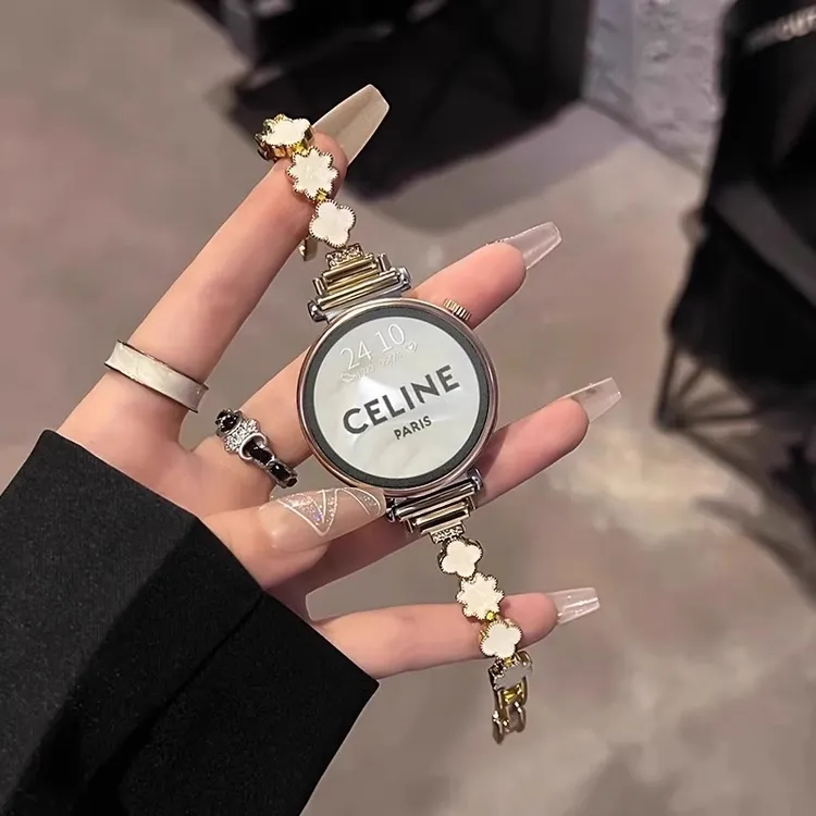 适用OPPOWatchX2 Mini四叶草贝壳手表带金属智能孙颖莎同款女手链