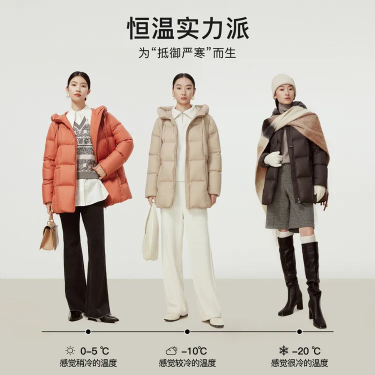 DUNNU/敦奴正肩袖纯色短款时尚休闲宽松保暖连帽羽绒服FS5Y2101