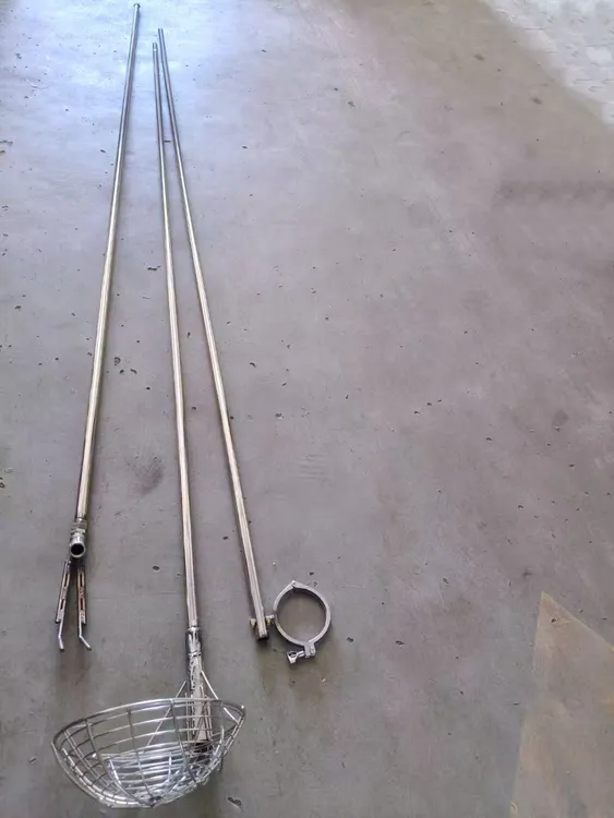 吸污车不锈钢卡管器工具二道叉打化粪池长杆大漏勺可续接