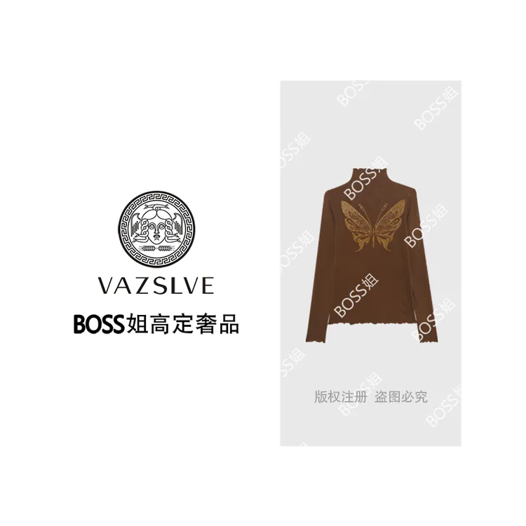 【VAZSLVE/全新奢品】捡漏烫钻蝴蝶显瘦时尚百搭T恤T1010
