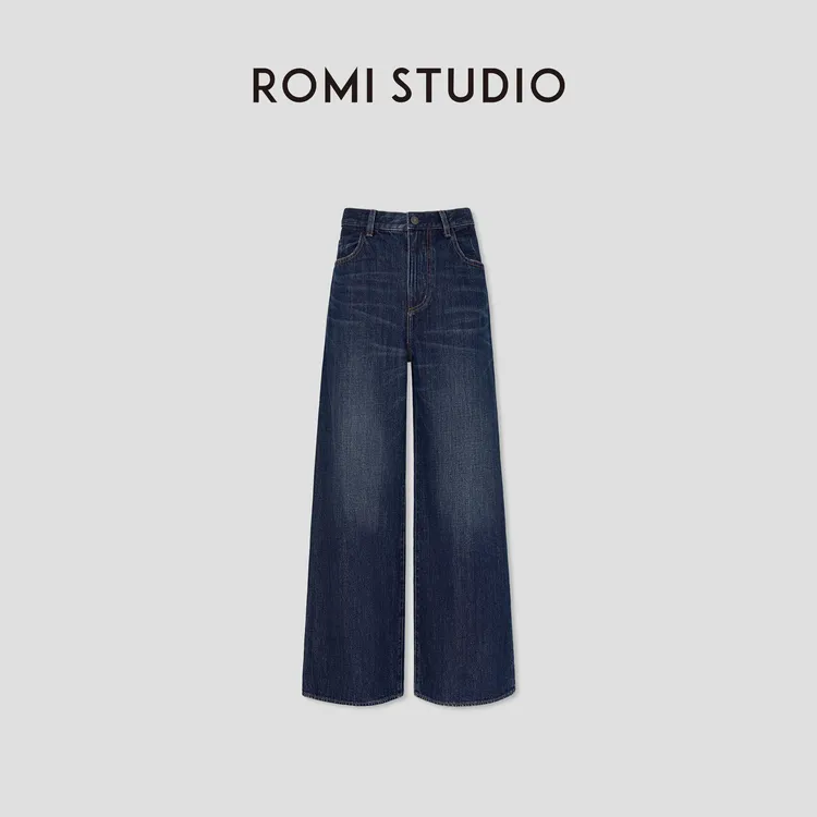ROMI STUDIO“重磅丹宁”土耳其进口大麻棉混纺直筒牛仔裤 432NS058
