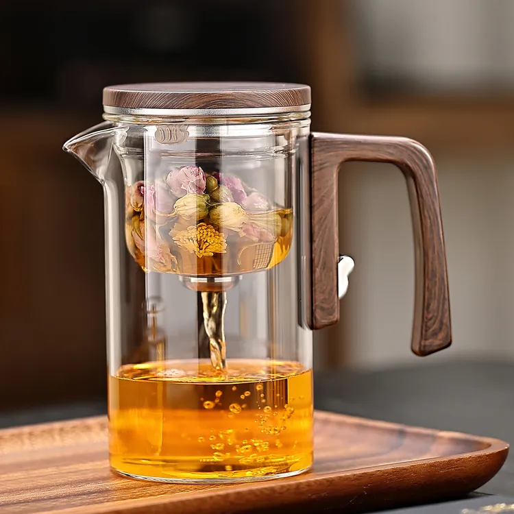 玻璃泡茶杯磁吸飘逸杯泡茶壶茶水分离过滤冲茶器家用大容量花茶壶