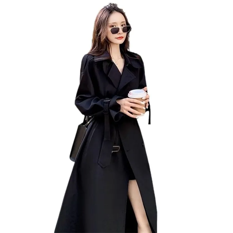黑色+内里风衣外套女2025新秋冬季英伦风中长款过膝韩系显瘦大衣