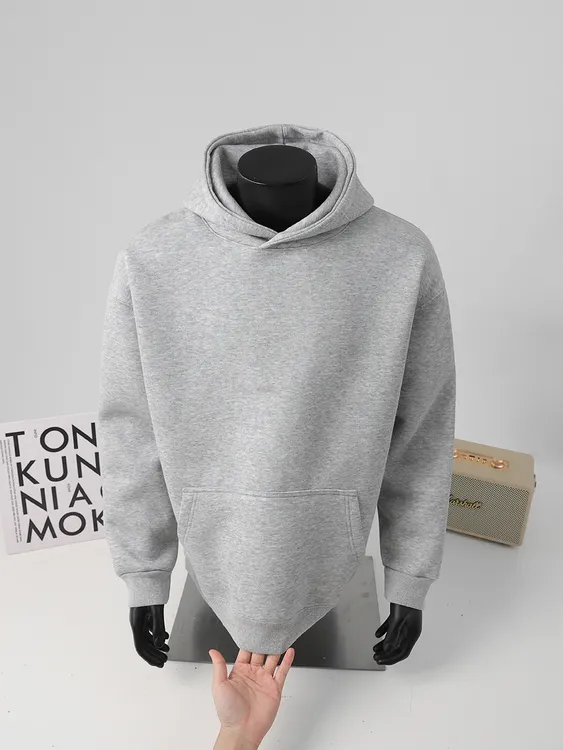 重磅高克重纯棉秋冬连帽卫衣美式cleanfit轻奢痞帅高级感连帽外套