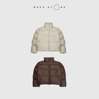 BACKATONE“轻柔问暖”时尚柔软细腻小立领短款鹅绒服BFF-1EC202B-K