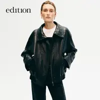 【商场同款】edition2025冬季新款羊皮真皮夹克外套#EBE4LET017