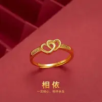 合金戒指 戒指仿真黄金色可调节开口女士食指环活口戒指