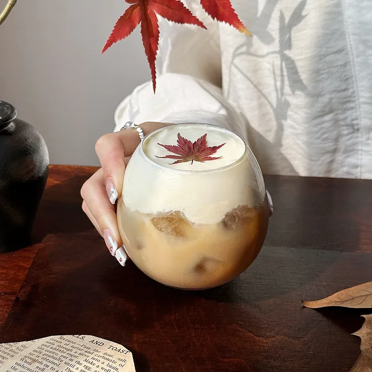 思慕雪杯ins风拿铁咖啡玻璃杯牛奶杯简约女家用喝水杯子夏天冷饮