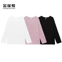 金雀绫【浮花若梦】百搭宽松蕾丝毛绒感加宽加大小衫SZA3SY638