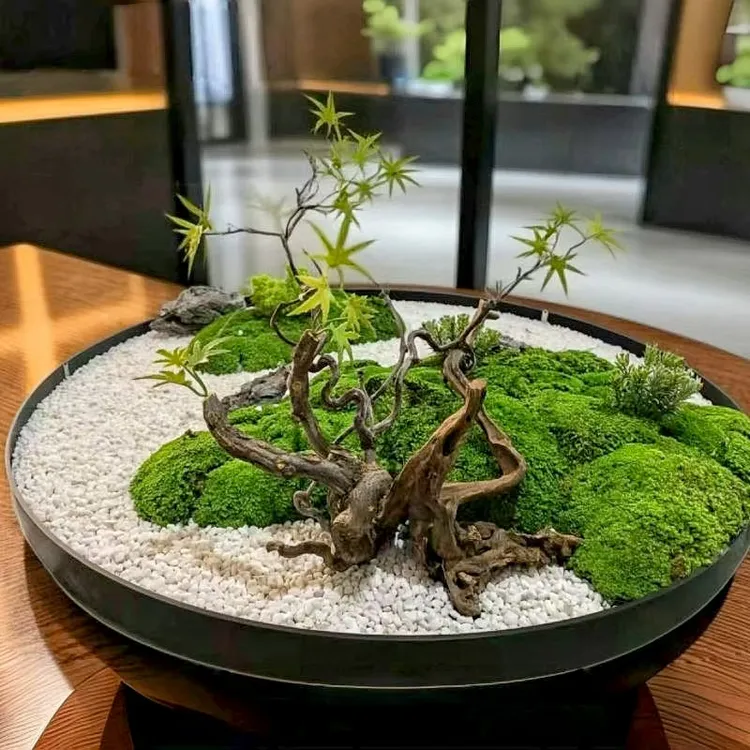 酒店饭店餐桌中间摆花圆桌转盘桌花摆件装饰品高端餐厅景观摆台