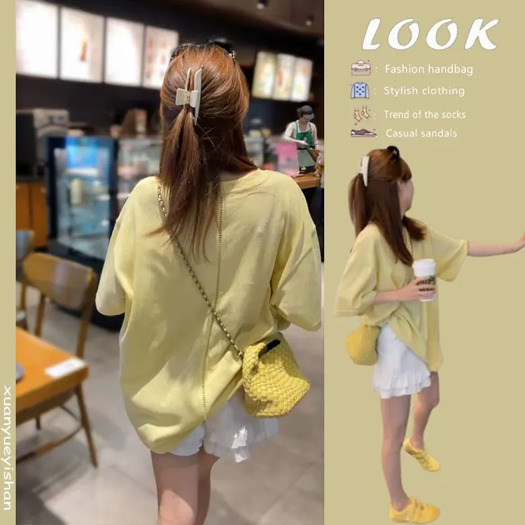 初夏穿搭一整套女装2025新款韩版宽松花边上衣百搭高腰短裤两件套