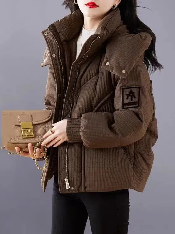 2025新款羽绒棉服女冬季小个子洋气韩版高端棉衣棉袄加厚连帽外套