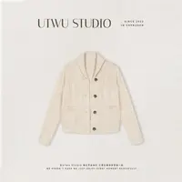 UTWU小敏「法式慕斯」苎麻×棉混纺单排扣钩花针织毛衣开衫UTAZ1049