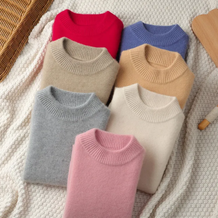 【1】高品质100%纯羊毛儿童毛衣半高领秋冬新款加厚针织打底衫上衣