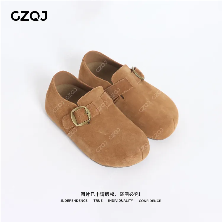 老琴私服 琥珀流光风轻便一脚蹬简约豆豆鞋日常平底勃肯鞋 2830