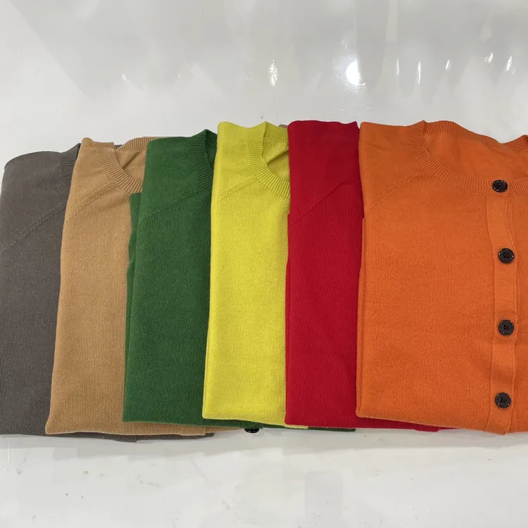 【新品特惠】插肩袖宽松型纯色低圆领薄款针织开衫百搭时尚休闲