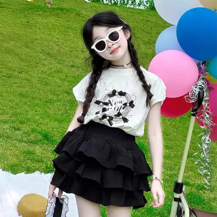 女童短裙套装夏季2025新款儿童韩系穿搭女孩大童超好看裙子高级感