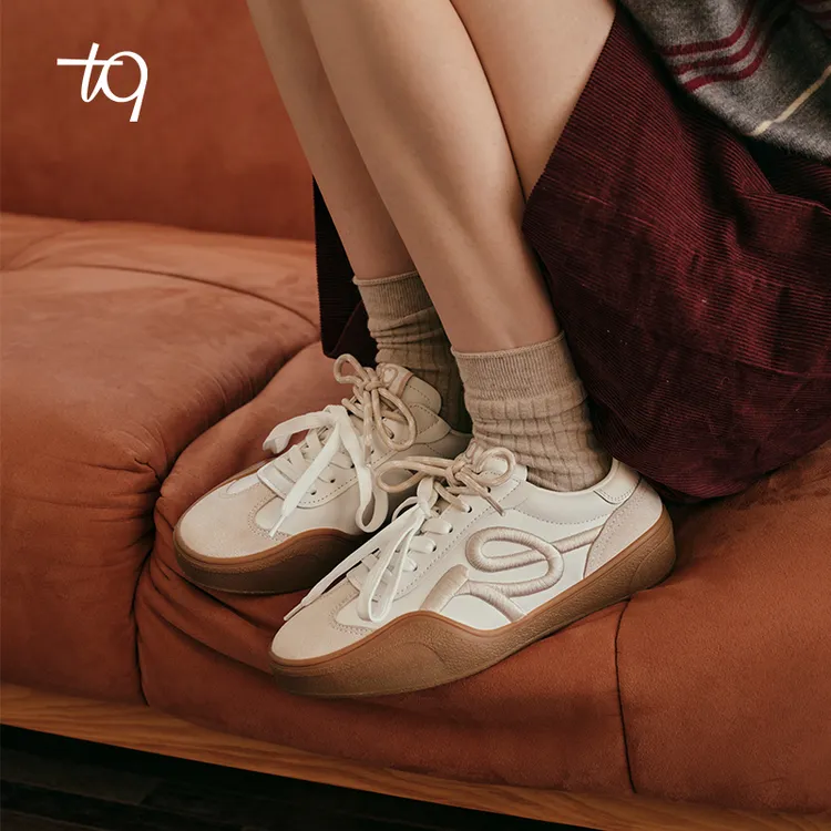 【张艺凡同款】Talitaqoom焦糖系列秋季新款焦糖拼色厚底鞋tq德训鞋