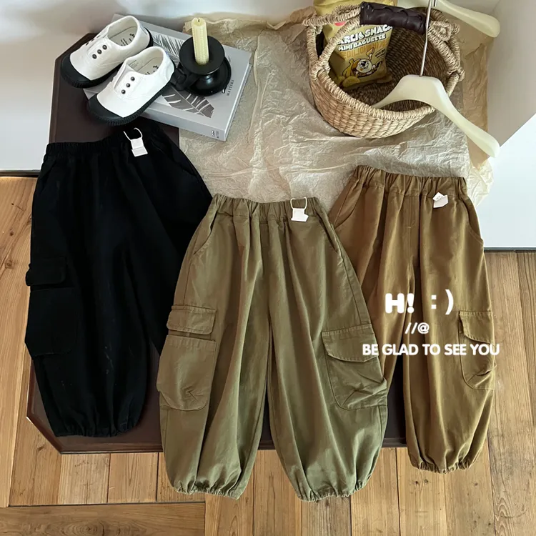 现货【百分百棉】郝叔童品秋季新款2025男童高货时尚休闲长裤HR5312