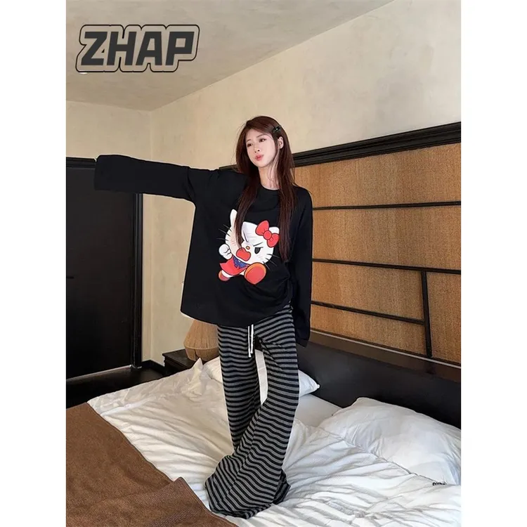 【ZHAP】新款韩系穿搭早秋款长袖t恤女ins风外穿洋气遮肉秋冬款宽松