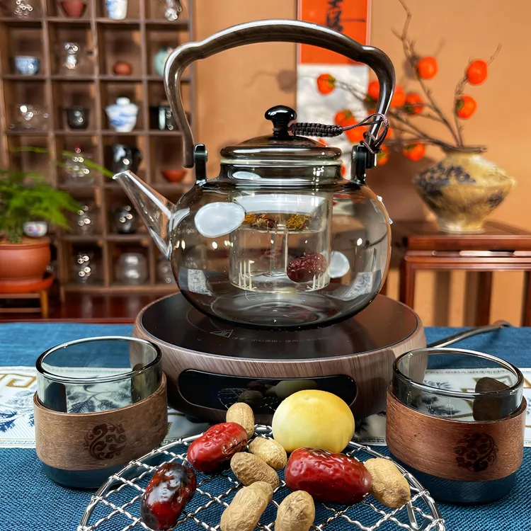 唐戈超薄款电陶炉光波炉电热炉+金标1200毫升加大款蒸煮一体壶