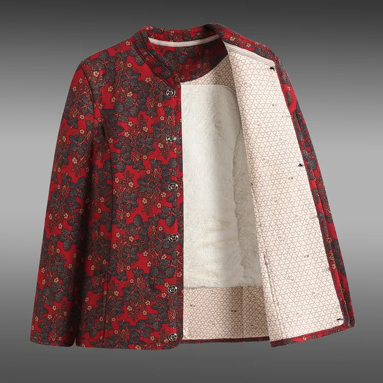 妈妈棉袄女中老年人加厚加肥驼绒保暖棉衣冬季奶奶内外套家居棉服